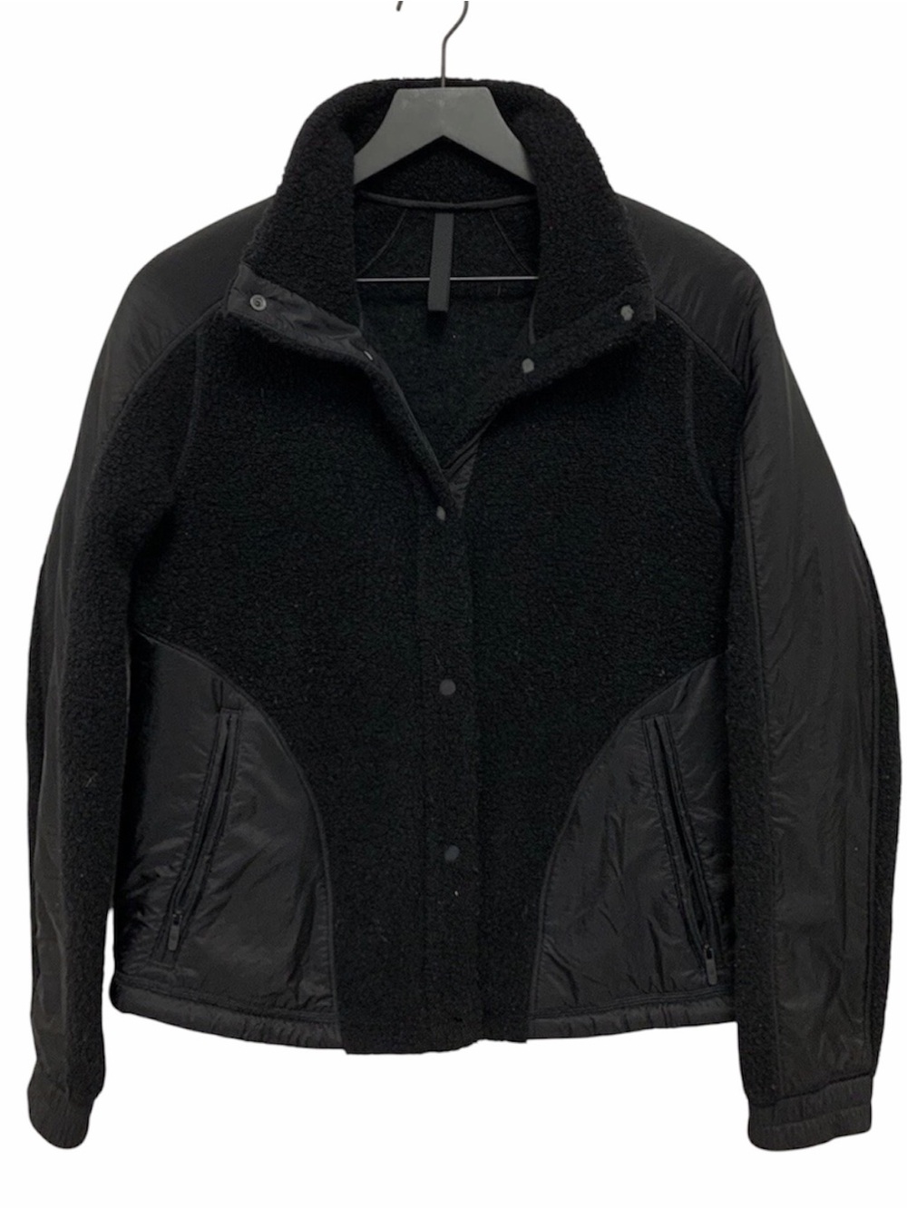 Lululemon Athletica Go Cozy Sherpa Wool Button Down Black Size 8